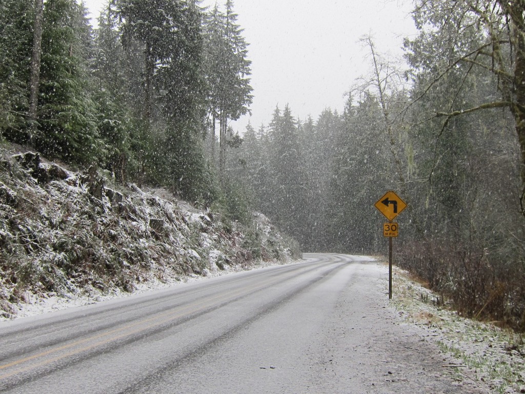 highway 202 in the snow