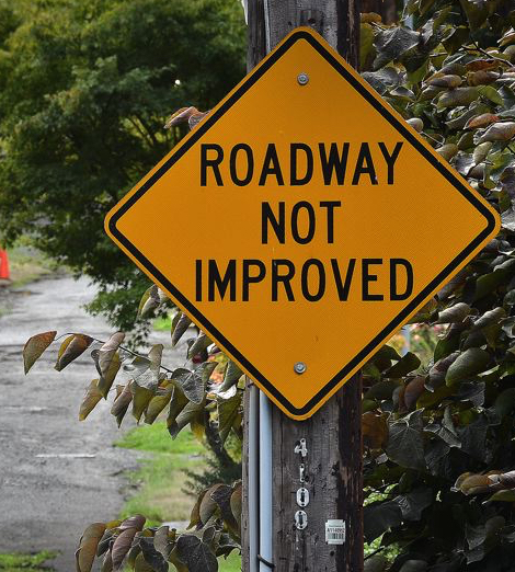 roadway not improved